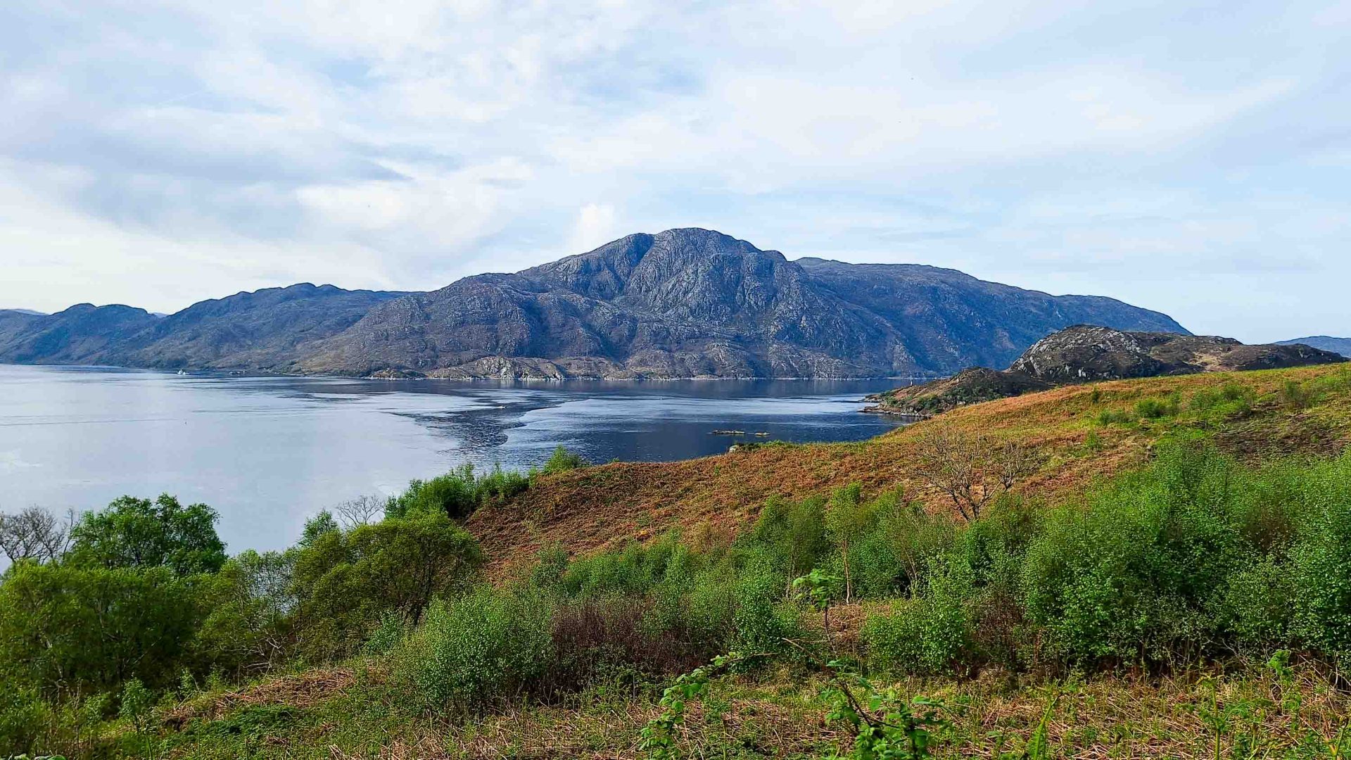 Mountains and lake.