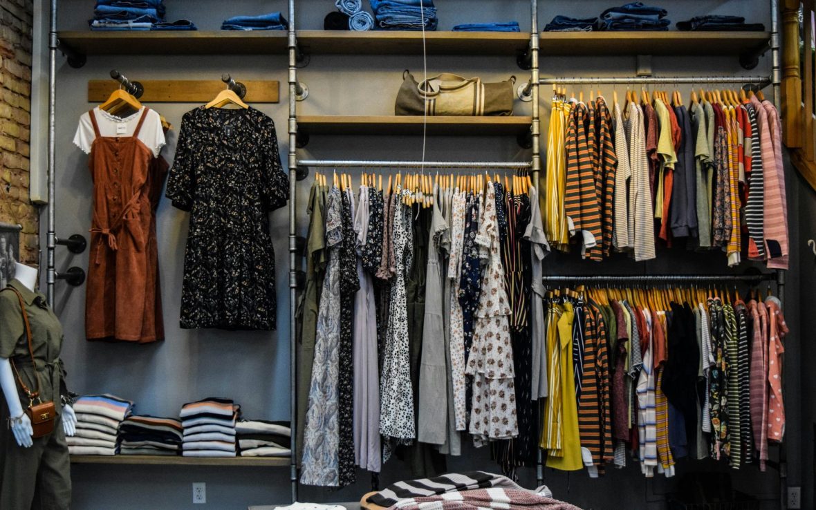 A wardrobe full of clothes