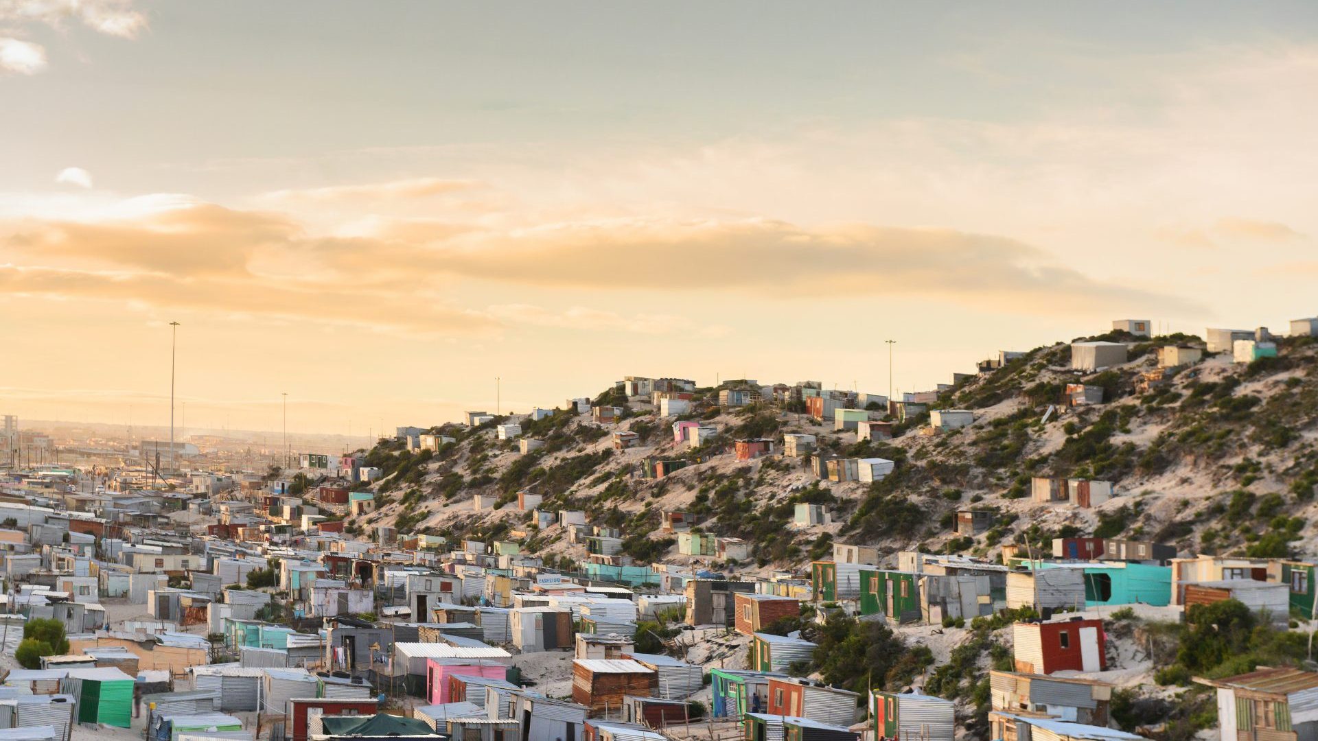 Sunset above hundreds of informal structures
