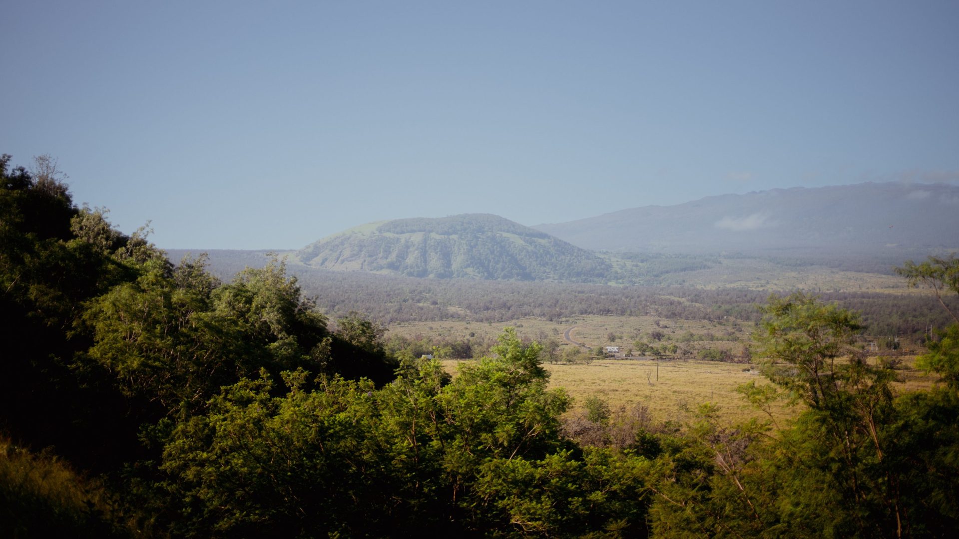 A mountain in the shape of a cinder cone.