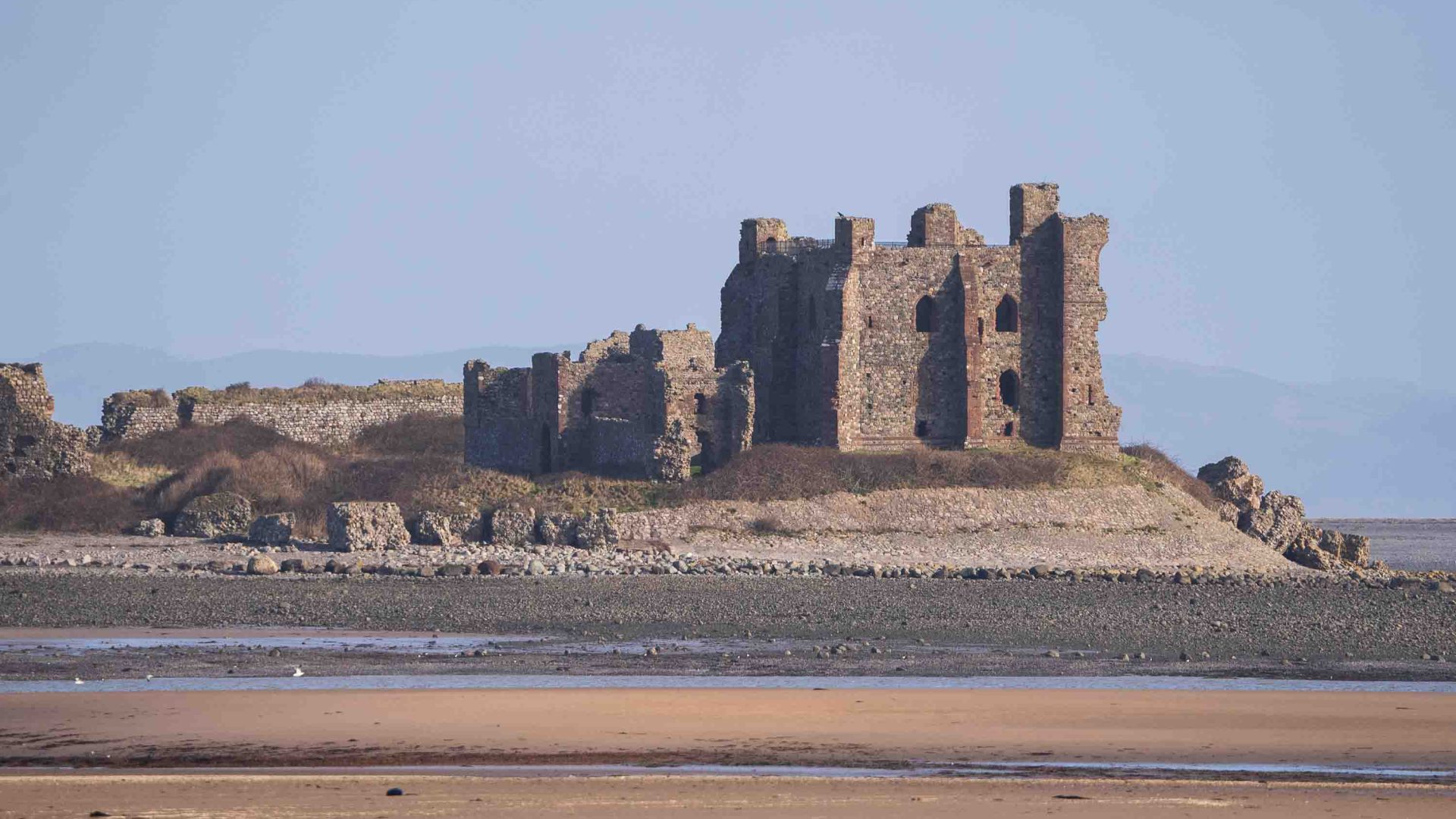 A castle on the water.