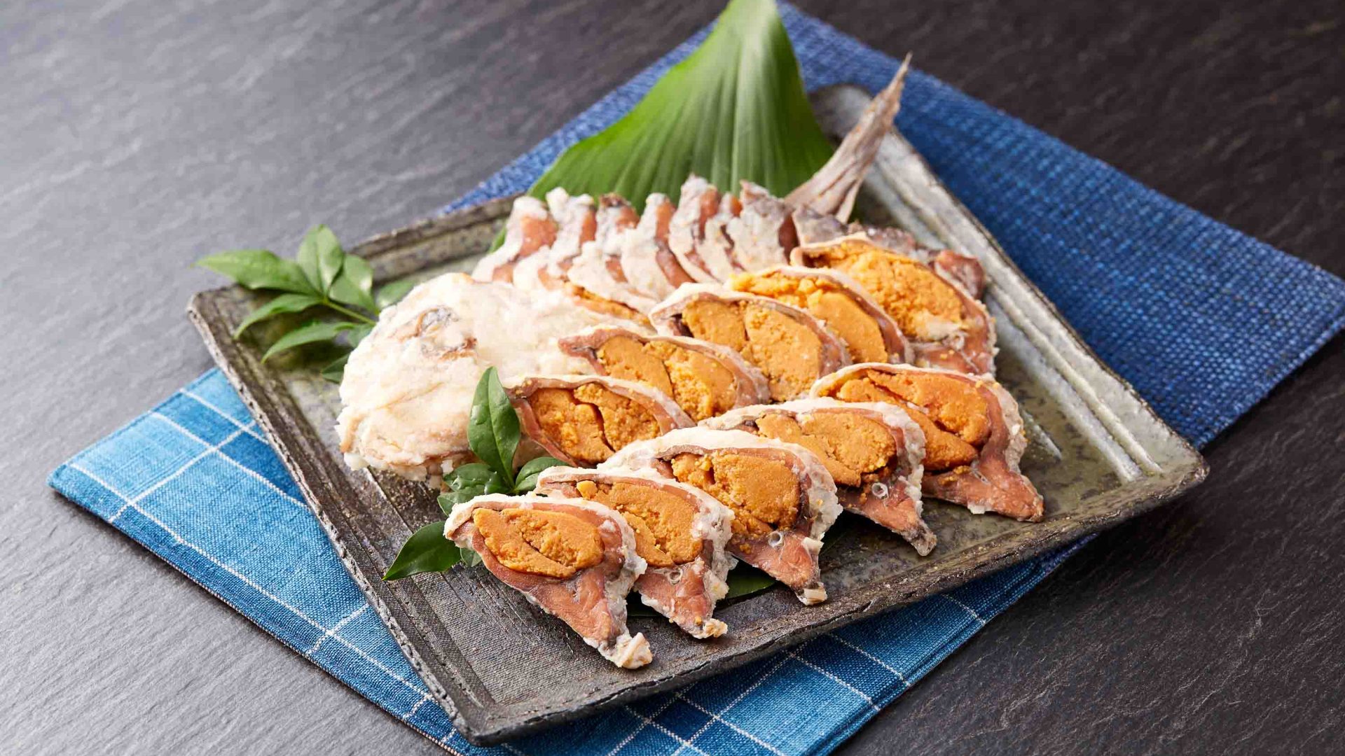 A plate of seafood.