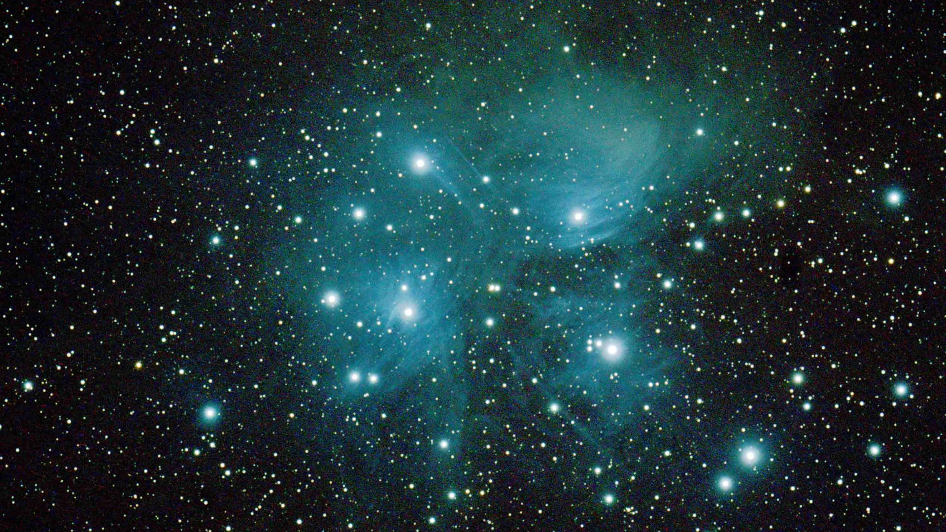 A close up of the Matariki star cluster.
